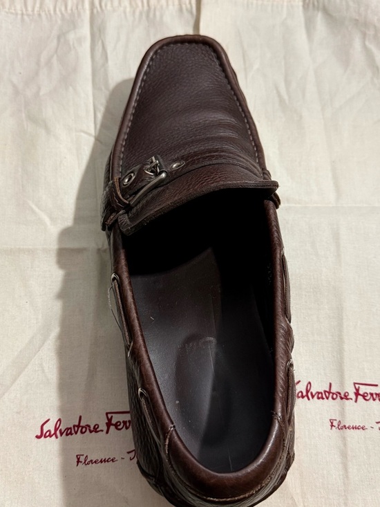 Salvatore Ferragamo Men\'s Dark Brown Leather Bit-Detail Loafers main image 4